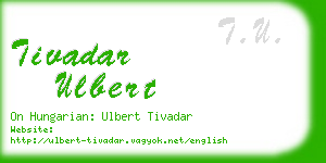 tivadar ulbert business card